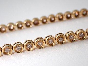 美品 K18YG 18金 テニスダイヤ ブレスレット D2.00ct 12.7g ダイヤモンド 2キャラ 3684