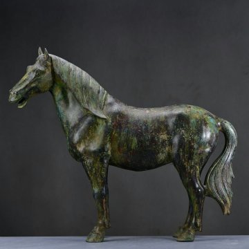 ◆羽彰・古美術◆Y750戦漢 青銅器 青銅馬 細密細工★古置物★古賞物★古擺件★蒐集家放出★唐物