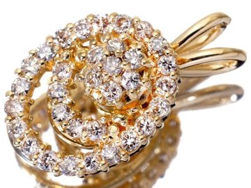 1円～【ジュエリー極】豪華回転デザイン輝く！良質天然ダイヤモンド0.50ct 高級K18YGペンダントヘッド w5861kl【送料無料】