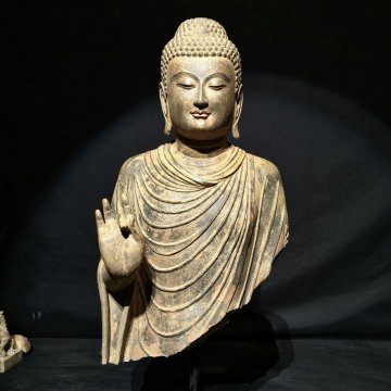 ■観心・時代旧蔵■R6928唐代 青石仏像 青石細工彫刻★仏教古美術★仏像★細密細工★廃寺旧蔵★廃寺買出品