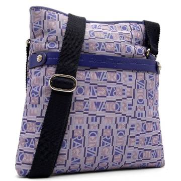 美品 希少色 Salvatore Ferragamo フェラガモ ショルダーバッグ ポシェット ロゴ総柄 パープル 斜め掛け クロスボディ メンズ レディース