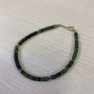 【TM0911?】K18刻印 Pt850刻印あり ビーズ ブレスレット 約4.8g レディース アクセサリー グリーン