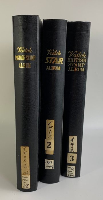 1000円～【R】●大量 外国切手 アルバム 未使用 イギリス 風景 人物 他 消印有り 現状品 3冊 まとめ★okoy4268806-28/of5271