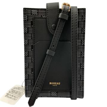 モロー・パリ クロスボディ フォンケース ポーチ モノグラムパターン ブラック ショルダーバッグ