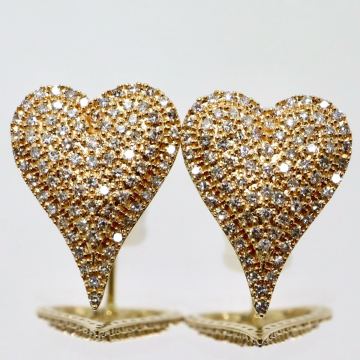 K18!!0.15/0.15ct!!◆ハートモチーフ天然ダイヤモンドピアス◆N 約1.5g diamond ネックレス necklace jewelry ジュエリー EB2/ M111