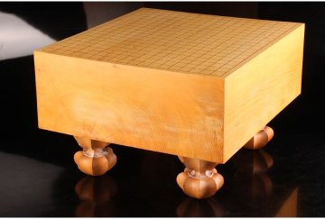 [URA]本榧製足付19路碁盤/厚み16.5cm/約14kg/4-10-203　(検索)骨董/囲碁/将棋/碁笥/碁石/カヤ/榧