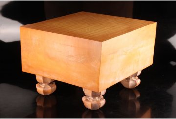 [URA]本榧製足付19路碁盤/厚み20.9cm/約23kg/4-10-209　(検索)骨董/囲碁/将棋/碁笥/碁石/カヤ/榧