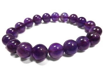 g260円★ウルグアイ産【アメジスト】紫水晶☆天然石ブレスレットM★10.5mm 定価8800円