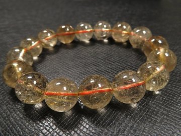 g260円★【ゴールドルチル】金針水晶ブレスレットM★13mm 定価1.5万円