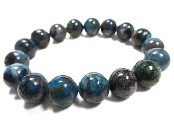 g170円★【クリソコラ・シャッタカイト】☆天然石ブレスレットM★12mm 定価8200円