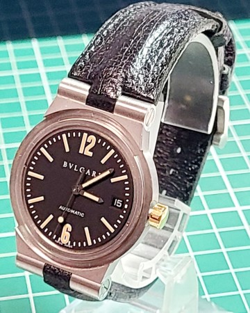 BVLGARI　ブルガリ　ディアゴノ　Automatic　稼働　LC35SG　純正尾錠　純正ベルト　ベゼル無しのためジャンク品