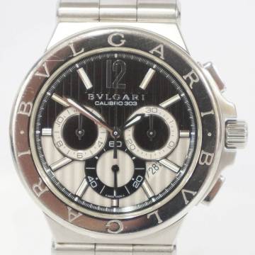 BVLGARI ブルガリ ディアゴノ カリブロ303 DG42SCH デイト クロノグラフ メンズ 自動巻き 腕時計 ジャンク 5310306041