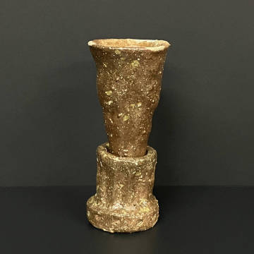 伝説の陶芸家 國吉清尚 酒杯 (杯・台セット) ぐい呑 一点物 (検索用 国吉清尚 北大路魯山人 鯉江良二 加藤委 琉球 南蛮 沖縄 壺屋 可杯)