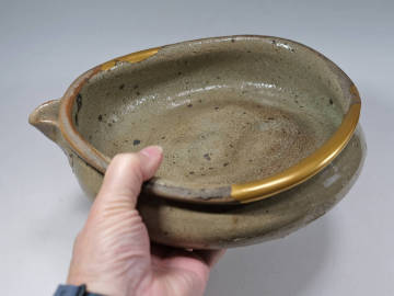 [終活] 古唐津　片口　堀の手　金直し　発掘　桃山・江戸初期 ２４cm