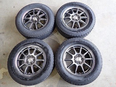YS21210【送料無料195/65R15】プリウス ウィッシュ カローラスポーツ等 中古スタッドレスセット ★15×6J 100/5H ET45★1円スタート