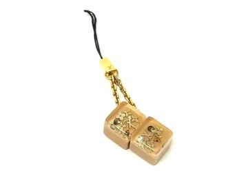 1円 LOUIS VUITTON ルイヴィトン M65323 アクセソワール テレフォンヌ アンクルージョン キーホルダー チャーム ベージュ系 FS5756