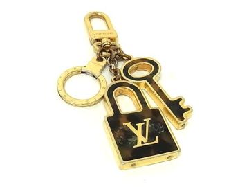 1円 LOUIS VUITTON ルイヴィトン M65088 ポルトクレ コンフィダンス キーホルダー キーリング バッグチャーム ブラウン系 FS5744