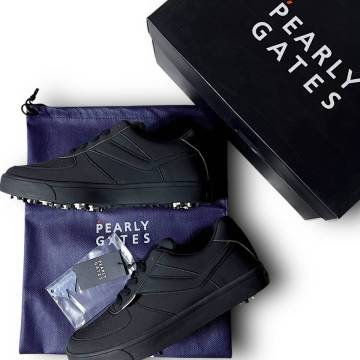 ◆新品 PEARLY GATES パーリーゲイツ 定価2.8万 オールレザー 収納袋&レンチ付き ローカット スパイク ゴルフシューズ 27cm 箱有り BC582