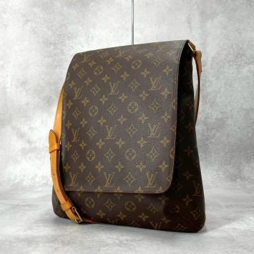 極美品◆LOUIS VUITTON ルイヴィトン ミュゼット サルサ モノグラム ショルダーバッグ クロスバッグ ブラウン メンズ レディース