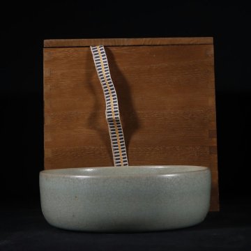 ▼渡鶴羽▼E7373宋代 汝窯天青釉圓洗・古陶磁器 ・珍品旧蔵・古賞物・時代物