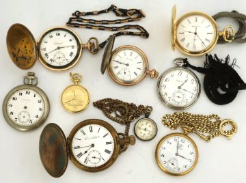 ジャンク時計☆ティソ, ワテックス他 ブランド懐中時計 計9点 おまとめ※針無しあり※動作未確認◆おたからや【H-JW04746】