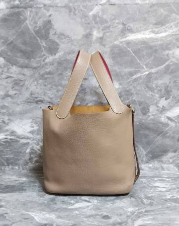 【良品】HERMES（エルメス）ピコタンPMエクラバイカラー/エトゥープ.ハンドバッグ/正規品