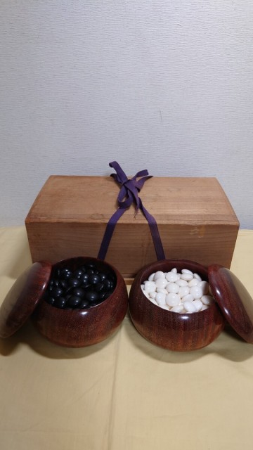 碁石　41号~42号　12m弱玉　蛤　スワブテ　那智黒　箱入り