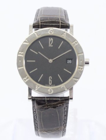 BVLGARI ブルガリ BB 33 SLD クォーツ デイト シルバーカラー×ブラック メンズ 腕時計 3444-RY