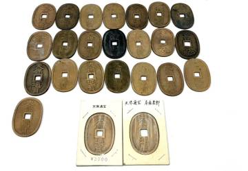 天保通宝 24枚まとめ 総重量約502.5g(付属の二枚分ケース含み) 旧貨幣 5107 日本 古銭 穴銭 コイン コレクション アンティーク 1円出品 W