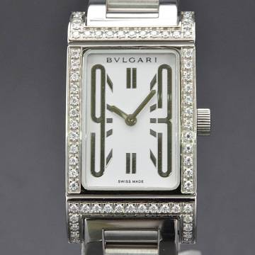 １円～稼働品214‐1201473D　BVLGARIブルガリ　レッタンゴロ　RT39S　QZ　SS　ホワイト文字盤　メンズ腕時計