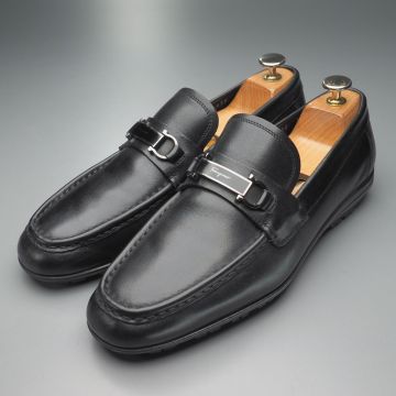 GS5625//イタリア製*サルヴァトーレフェラガモ*メンズ7EEE/ガンチーニ/ビットローファー/レザースリッポン/革靴/黒/ブラック