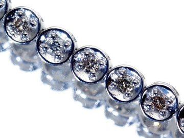 1円～【ジュエリー極】上品な輝き放つ！天然ダイヤモンド1.00ct 高級K18WGフルエタニティテニスブレスレット k974zm【送料無料】