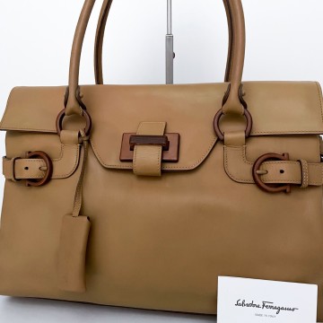 1円■超美品■幻の逸品■最高級ライン■超希少デザイン Ferragamo フェラガモ オールレザー トートバッグ ビジネス A4 メンズ レディース