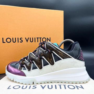 1円 【未使用保管品】LOUIS VUITTON ルイヴィトン ジグザグライン モノグラム ダミエ レザー メンズ スニーカー 靴 シューズ 25cm相当