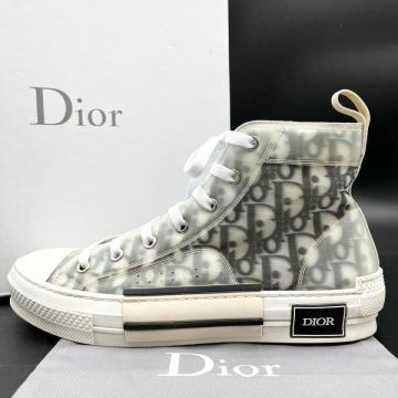 1円 【美品】 Christian Dior クリスチャンディオール オブリーク B23 ハイカット 白 ホワイト メンズ スニーカー シューズ 靴 25.5cm相当