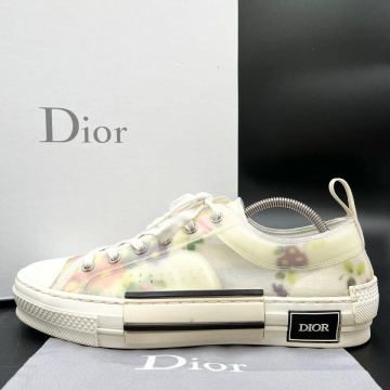 1円 【美品】 Christian Dior クリスチャンディオール B23 フローラルオブリック ローカット 花柄 メンズ スニーカー シューズ 靴 26cm相当