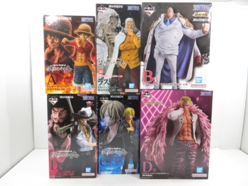 n54376-oe 中古◎6個セット ワンピースフィギュア 一番くじ ラストワン賞 レイリー D賞 ミホーク A賞 ルフィ [052-251213]