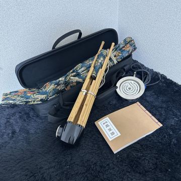 超希少! 1円スタート 高級 鳳笙 和楽器 雅楽 笛 民族楽器 古物 木製 本管 ハードケース付属 管楽器 楽譜 保温機付き 1円~