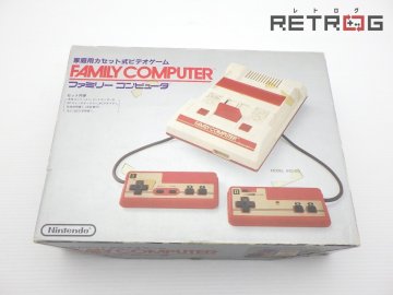 【箱付き】【動作品】ファミコン 本体(四角ボタン、灰色コード） ファミコン FC