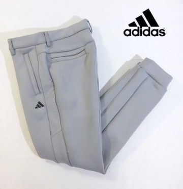 L木12462新品▼ アディダス ゴルフ 【 85 】 グレー系 ゴルフパンツ ダンボールニット素材 adidas イージーパンツ ウエストドローコード