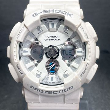 美品 CASIO カシオ G-SHOCK ジーショック GA-120A-7A 腕時計 アナデジ クオーツ 多機能 カレンダー ホワイト 新品電池交換済み 動作確認済