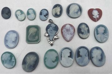 【ストーンカメオ】◇ルース◇一部k18WGミュシャ財団◇