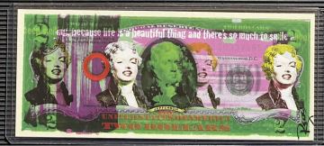 70枚限定 レンシー 2ドル 紙幣 マリリンモンロー Rency 直筆サイン バンクシー?送料無料