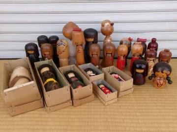 【同梱不可】　創作こけし　まとめて26点　卯三郎　利春　晃常他　11cm~28.5cm　在銘こけし　伝統工芸　こけし　※100サイズ2個口発送　