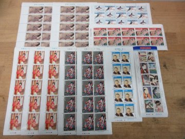 切手 未使用 歌舞伎シリーズ 国際文通週間 等 100円&times;10枚&times;5シート 120円&times;10枚&times;2シート 他 総額11,300円分 非課税商品
