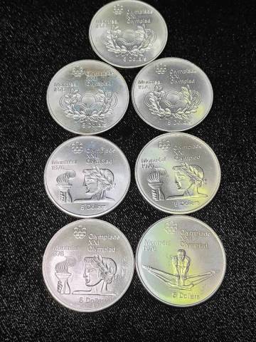 7枚セット モントリオールオリンピック 1974年 5ドル カナダ シルバー メダル 計約170g