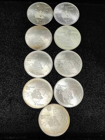 9枚セット モントリオールオリンピック 1973年 5ドル カナダ シルバー メダル 計約220g