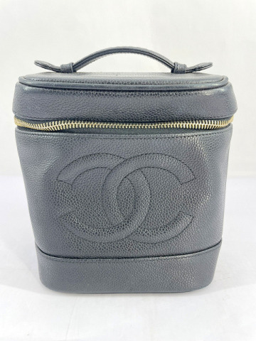 1円★ CHANEL シャネル バニティ バッグ A01998 キャビアスキン ブラック 黒 中古