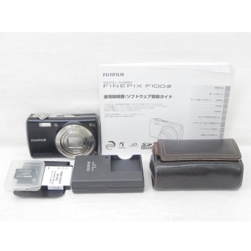 1円【ジャンク】FUJIFILM デジタルカメラ ブラック/ケース・メモリーカード付/動作確認済/FinePix F100fd/78