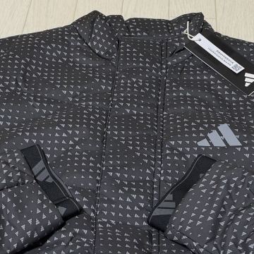 新品★アディダス ゴルフ BOSグラフィック キルティング 中綿 保温 フルジップ ジャケット★BK★サイズL